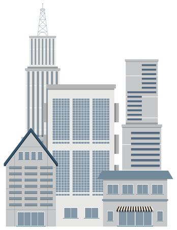 Modern Building in the City illustration.のイラスト素材