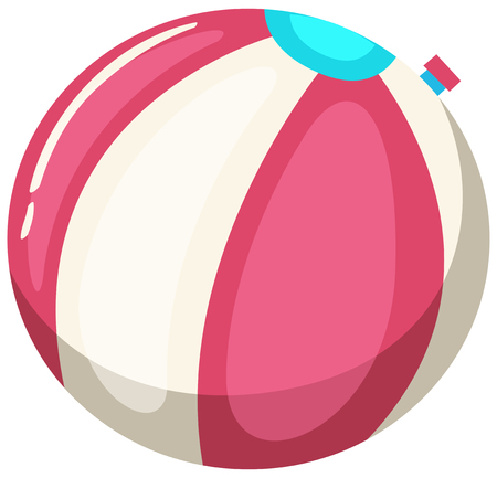 Colourful Beach Ball on White Background illustrationのイラスト素材