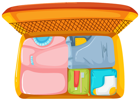 Cloth Packed in the Luggage illustrationのイラスト素材