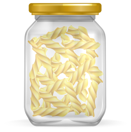 Glass jar full with pasta illustrationのイラスト素材