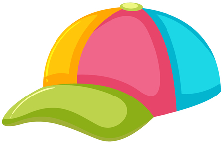 A Colourful Cap on White Background illustrationのイラスト素材