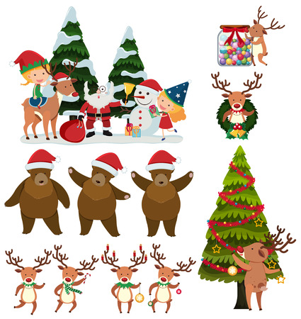 A Set of Christmas Element illustrationのイラスト素材