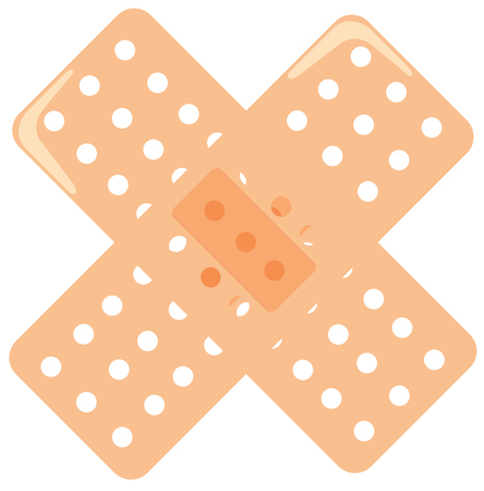 Bandaids in a cross illustrationのイラスト素材