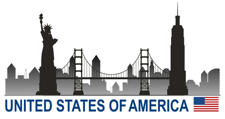A United States of America Landmark illustrationのイラスト素材