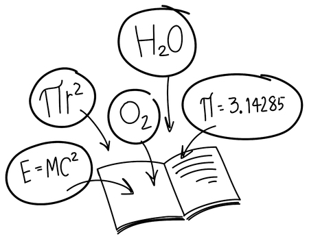 Doodle of math textbook illustrationのイラスト素材