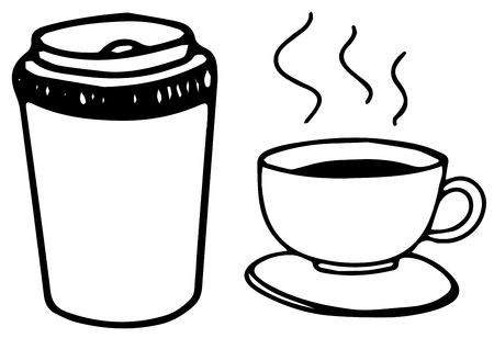 A Doodle Set of Coffee illustrationのイラスト素材