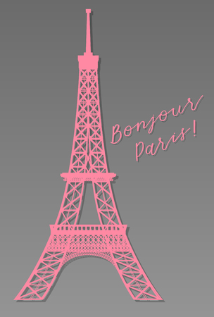 Paris pink eiffel tower  illustrationのイラスト素材