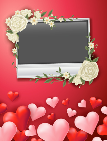 A Frame of Red Valentine  illustrationのイラスト素材