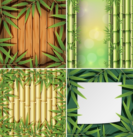A Set of Bamboo Background illustrationのイラスト素材