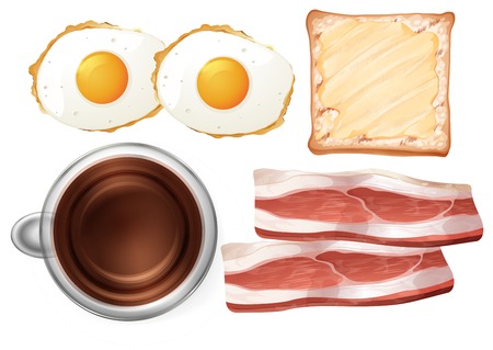 Set of breakfast food illustrationのイラスト素材