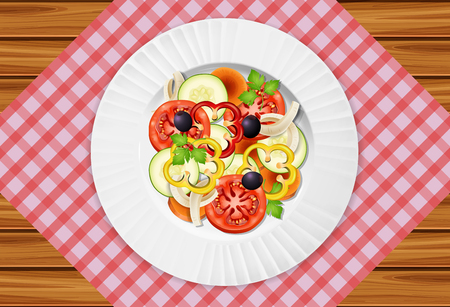 A Fresh Healthy Salad illustrationのイラスト素材
