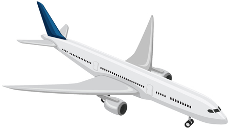 A Commercial Airplane on White Background illustrationのイラスト素材