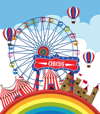 A fun fair template illustrationのイラスト素材