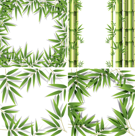 Set of bamboo frames illustrationのイラスト素材