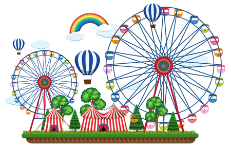 A circus template on white background illustrationのイラスト素材