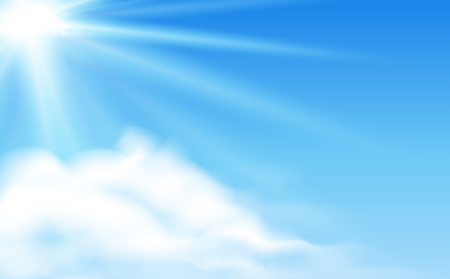 Blue sky and cloud scene  illustrationのイラスト素材