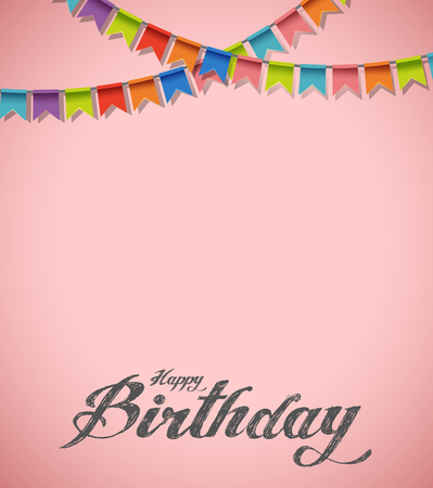 Happy birthday pink concept  illustrationのイラスト素材