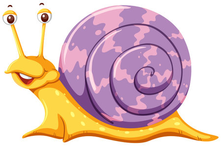 A snail on white background illustrationのイラスト素材