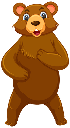 Standing cute brown bear  illustrationのイラスト素材