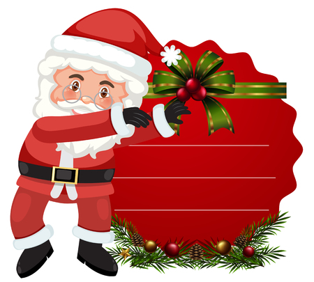 A santa claus card template illustrationのイラスト素材