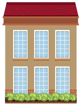 A flat building on white background illustrationのイラスト素材