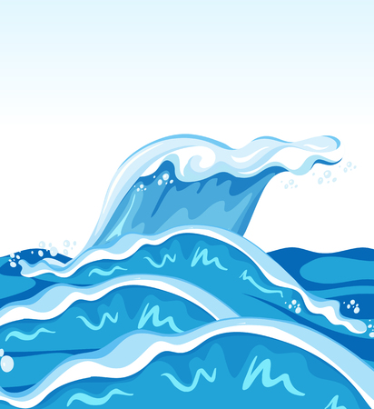 Big wave in the ocean illustrationのイラスト素材