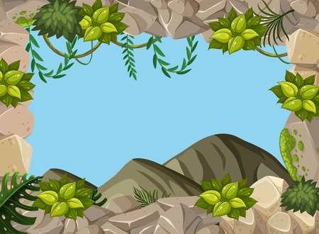Nature rock blank template illustrationのイラスト素材