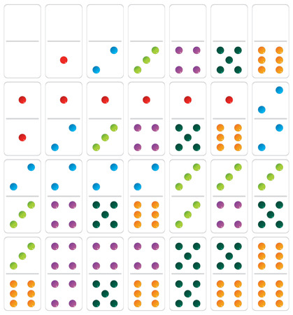Set of white domino illustrationのイラスト素材