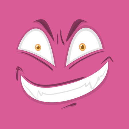 Monster face on pink background illustrationのイラスト素材