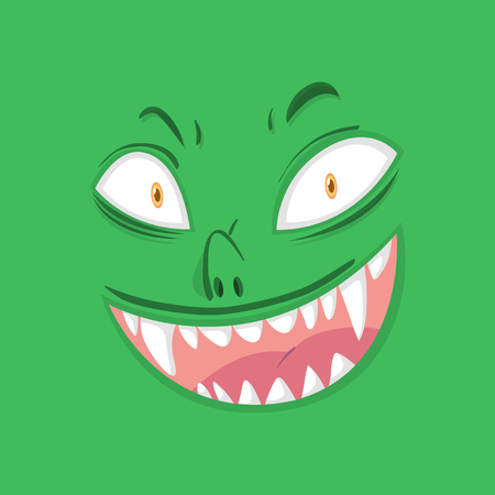 An evil monster face illustrationのイラスト素材