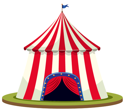 Isolated circus tent on white background illustrationのイラスト素材
