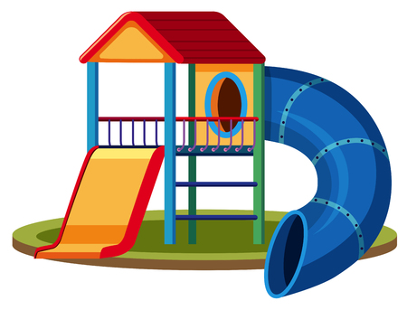 Isolated playground house on white background illustrationのイラスト素材