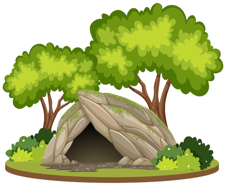 Isolated cave in nature illustrationのイラスト素材