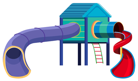 Slide playground equipment on white background illustrationのイラスト素材