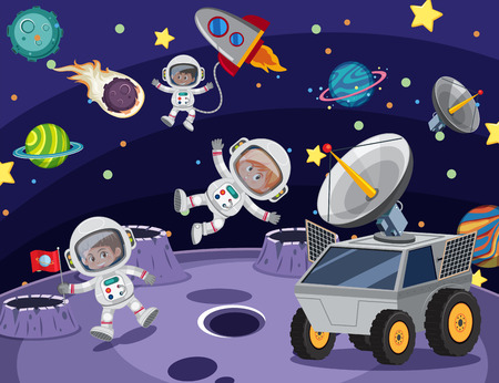 Astronaut in the space illustrationのイラスト素材