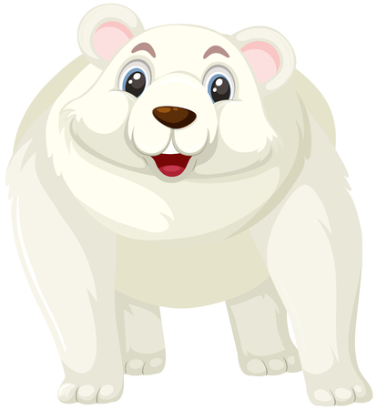 A polar bear cartoon character illustrationのイラスト素材