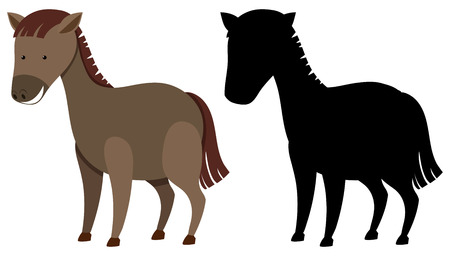 Set of horse character illustrationのイラスト素材