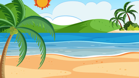 A beach summer background illustrationのイラスト素材