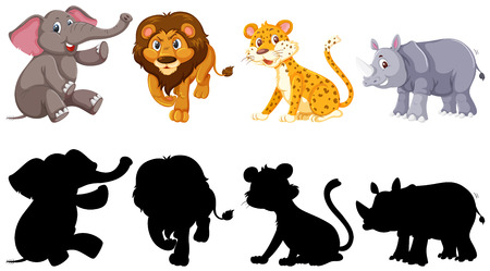 Set of wild animal character illustrationのイラスト素材