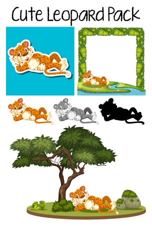 A pack of cheetah illustrationのイラスト素材