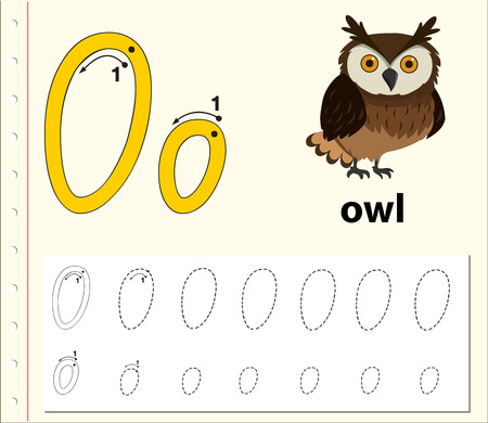 Letter B tracing alphabet worksheets illustrationのイラスト素材