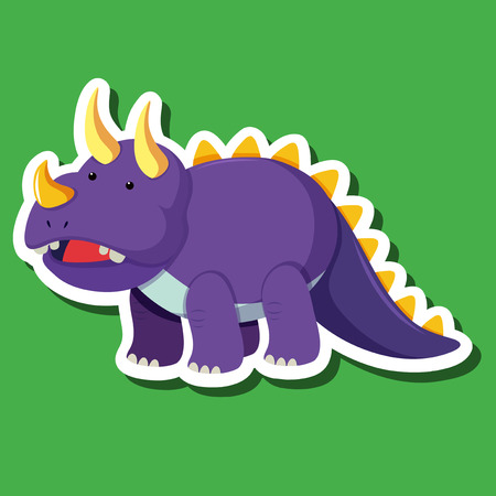 A triceratops sticker character illustrationのイラスト素材