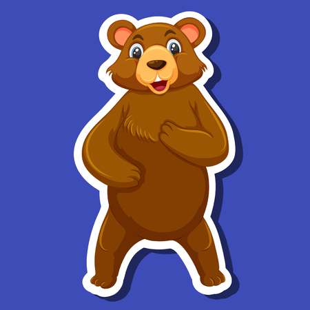 A bear sticker character illustrationのイラスト素材