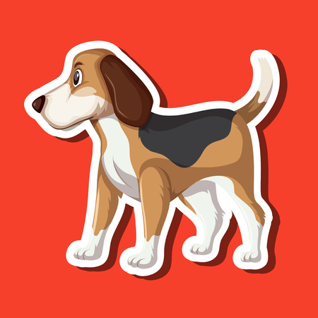 A dog sticker character illustrationのイラスト素材