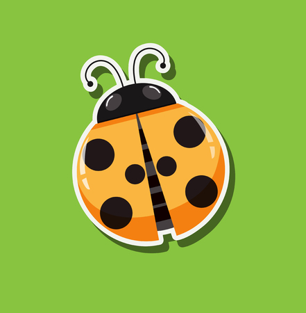 A ladybug sticker template illustrationのイラスト素材