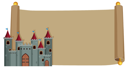 Castle on vintage paper illustrationのイラスト素材