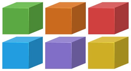 set of colored boxes illustrationのイラスト素材