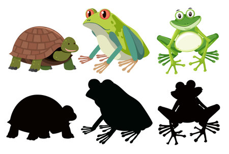 Set of reptiles character illustrationのイラスト素材