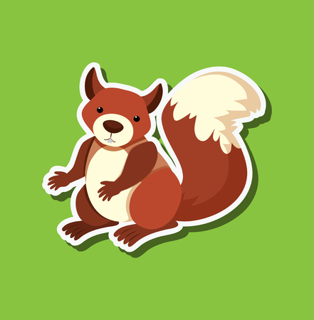 A squirrel sticker character illustrationのイラスト素材