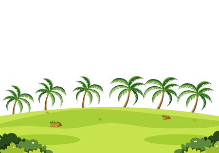 A green nature landscape illustrationのイラスト素材